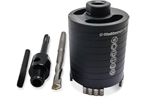 GVHAKG Diamantbohrkrone,Dosensenker Kernbohrkrone,SET 68mm Segmenthöhe 10mm, mit Zentrierbohrer 10x120 mm, von Elektro-Unterputzdosen in Beton, Mauerwerk und Stein