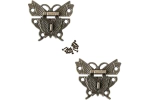 JINXIAN JINXM 2 Loquet de Style Antique Verrous vintage Moraillon Loquet Serrure Fermoir Serrure à boucle papillon pour Décoratifs Cabinet Armoire Boîte à Bijoux Boîte Cadeau Valise