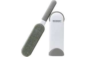 Redberry Lint Remover Brush - Pet Hair Removal Wand with Self Cleaning Base - Remove Lint, Pet Hair and Dust
