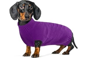 IECOii Dog Jumpers,Dog Sweater For Medium Dogs Girl And Boy,Thermal Knitted Dogs Christmas Jumper For Cold Weather,Small Medium Dog's Jumper For Christmas Outfits,Pug,Dachshund Sweaters,Purple,M