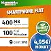 Produktbild Klarmobil Smartphone Flat S mit 400 MB Internet Flat max. 21 MBit/s, 100 Frei-Minuten in alle deutschen Netze, 24 Monate Laufzeit, 4,95 EUR monatlich, Triple-Sim-Karten