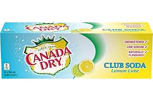 Canada Dry Club Soda Lemon Lime Fridge Pack Cans, 355 mL, 12 Pack