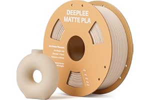 ‎DEEPLEE DEEPLEE Matte PLA Filament 1.75mm 3D Drucker Filament, Maßgenauigkeit +/- 0.02mm, für die meisten FDM 3D Drucker, Beige 1KG
