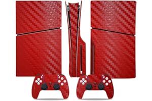 SAMTN Décalcomanie pour PS5 Slim Console Disk Edition, Sticker Cover (Rouge)