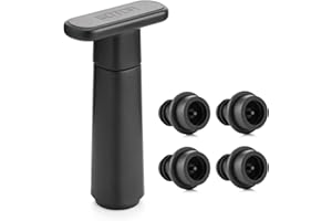 ‎WOTOR WOTOR Wein Vakuumpumpe mit 4 Stopfen, Weinflaschenverschluss, Weinkonservierer, wiederverwendbarer Weinverschluss hält Wein frisch, ideales Weinzubehör Geschenk