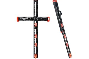 NS JUVYIG Règle de positionnement de perçage 2 en 1, gabarit de matériel d'armoire (noir, 63,5 cm)