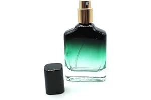 Zénitude Glassworks Flacone spray per profumo in vetro vuoto, da 30 ml, colore nero sfumato a verde, base trasparente