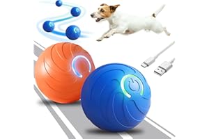 xinrongda 2 pièces Jouet interactif pour chien, balle de jeu interactive pour chiens, balle magique électrique, jouet intelligent pour chien avec lumières LED, balle interactive pour chiots, petit