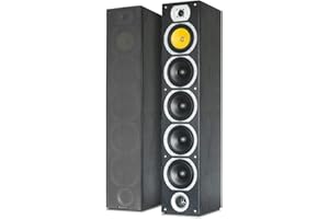 Fenton SHFT57B Paire Enceintes Colonnes Passives HiFi 4 Voies, 600W, Bass Reflex, SPL 88 DB, Subwoofer 6,5", Son Haute-fidélité, Enceinte HiFi et Home Cinema, Idéal pour Musique et Film