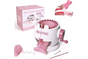 Yamvisa Knitting Machine 22 Needles DIY Hand Knitting Board Rotating Double Knit Knitting Machines Weaving Loom Board Rotating Needle Machine for Adults and Kids