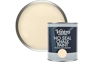 Vintro Paint | No Seal Chalk Paint | Cream | Interior & Exterior Use | Furniture | Walls | Wood | Metal | 1 Litre (Trafalgar Square - Cream)