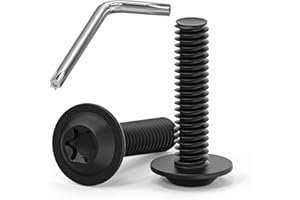 DAYALO 20 śrub M5 x 20 z łbem stożkowym Torx, kołnierz ze stali nierdzewnej A2 V2A, pełny gwint, czarny tlenek, z kluczem Torx