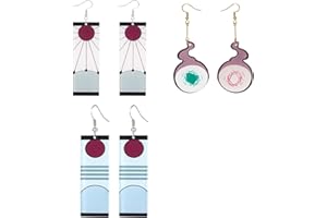 PPX 3 pary kolczyków Hanafuda z akrylu i Hanako Kun Cosplay kolczyki toaletowe Hanako Kun, kolczyki anime, akcesoria na Halloween z 10 naklejkami, inny