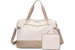 VNINE Borsone da Viaggio Donna,Bagaglio a Mano Borsa da Viaggio con Scomparto per le Scarpe, Grande Borsone Parto Ospedale Mamma Nascita, Impermeabile Borsa Piscina Sportiva, Travel Weekender Gym Bag