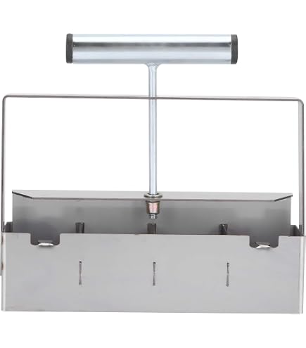 Junhui Outil Blocage Terre Manuel - Presse Mottes 4 Blocs 5.1cm, Acier Galvanisé, Pour Semis Jardin Serre