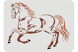 FINGERINSPIRE Cheval Pochoir 29.7x21cm Cheval Dessin Peinture Pochoirs Pochoirs Cheval en Plastique Rectangle Réutilisable Cheval Courant DIY Décoration Pochoir pour Peinture sur Plancher de Bois Mur