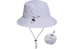 WANYI Bucket Hat for Men Women Foldable Sun Hats UV Protection Safari Boonie Hat Waterproof Breathable Summer Fishing Hat for Beach, Cycling, Hiking, Gardening 55-58CM