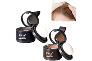 STROYAYO 2 Stück haaransatz Puder,Hairline Powder,Boldify Enhance Hairline Powder,Ansatzpuder,Ansatzpuder Dunkelbraun Mit Spiegel Und Schwamm Für Frauen Männer (Dunkelbraun,Schwarz)