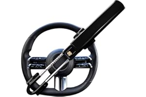Sevenwalls Twin Bar Steering Wheel Lock - Heavy Duty Car Lock Anti-Theft Device - Universal Fit - Adjustable Length - High Visibility - Includes 2 Keys (Black)