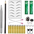 ATOMUS Microblading Tattoo Kit with Practice Pigment Ink Tattoo Set Semi Permanent Makeup Set Microblading Eyebrow Training Exercise Tool Kit