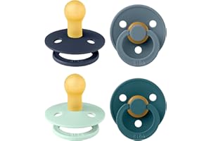 BIBS Colour Schnuller 4er-Pack, BPA-frei, Kirschform Nippel. Naturkautschuk/Latex, Hergestellt in Dänemark. 0-6 Monate (4er Pack), Baby Boy Colours