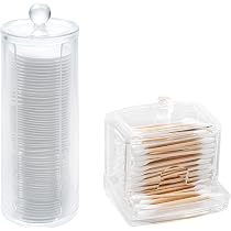 Porte-Coton Tige Fulushouxi - 2 Boîtes Bambou Élégantes Pour Salle De Bain Et Cosmetics