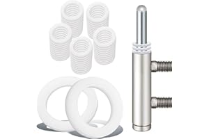 PYROCLASIA 50 Pcs Rondelles Pour Gonds de Porte Cache Paumelles Entretoise Plastique 10,2 mm X 15 mm Bague Paumelle Rondelle Nylon Plate Gond pour Portail Exterieur Cache Gond Porte, 1mm 25Pcs & 2mm 25Pcs(Blanc)