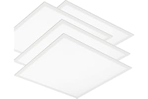 ‎ELG LEUCHTEN 4 LED Panelleuchten, Einlegeleuchten 62x62, Wechsel der Farbtemperatur, 3000K (warmweiß), 4000K (neutralweiß), 5700K (tageslicht). Max 4320 lm, 36W (inkl. Treiber)