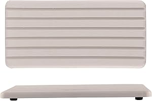 NiuYichee 2 PCS Water Absorbent Diatomite Coasters Rectangle, Grooved Design, Water Absorbing Stone Used for Hand Soaps & Plants & toiletries in The Modern Home (White)