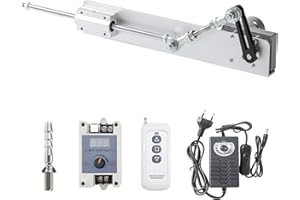 JVNVLKI Actionneur linéaire DIY 24 V No Load Max Speed 120r/min 30~150 mm Stroke Adjustable, AC DC Power Adapter Variable Speed, Remote Control and End Connector