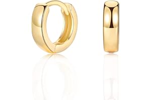 CERSLIMO Small Silver/Gold/Rose Gold Hoop Earrings, 925 Sterling Silver Post Lightweight Sleeper for Women Girls Men Gifts Diameter 8/10/12/14mm Thickness 2/3mm