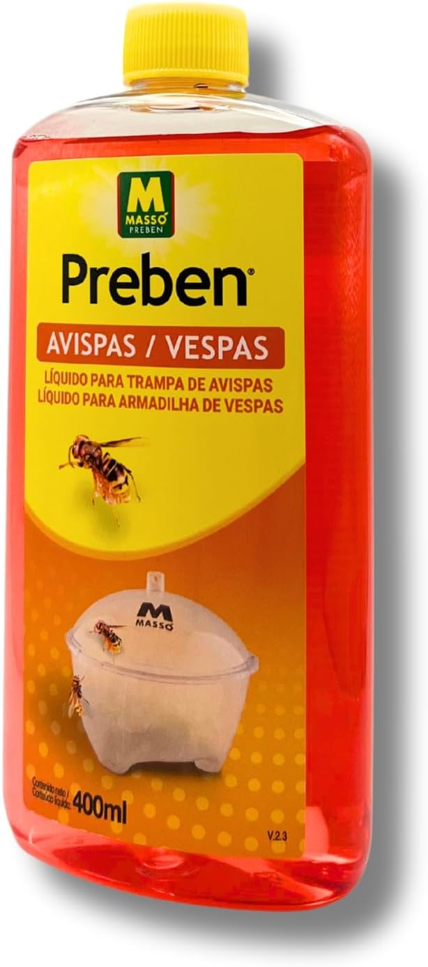 Líquido para Trampa De Avispas Y Avispones 400 Ml – Atrayente Concentrado para Exterior, hasta 4 Trampas por Envase, Duración 30-40 Días, Jardín, Piscina Y Terraza – Preben | Nexum Market