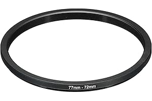 PATIKIL 77mm-72mm Metal Step Down Ring, Camera Lens Filter Adapter Ring Aluminum Filter Adapter Ring for Camera Lenses Hood, Black