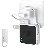 PlusAcc USB 64GB &amp; Wall Mount for Blink Sync Module 2 - Socket Dock with Local Blink Storage, Short Cable (White)