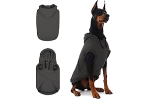 IECOii Kapuzenpullis für Hunde – Hunde-Pullover mit Kapuze,Dog Hoodie Sweatshirt | Weiche Haustier-Kleidung für Frühling & Herbst | Hundepullover,Hund-Hoodie,Haustierbekleidung,Grau,2XL