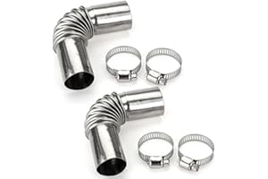 SQUAREZHENBO 2 Set Silver Stainless Steel Air Diesel Parking Heater Exhaust Pipe Tube Elbow Connector for Webasto Eberspacher Diesel Boat Heater 13cm Exhaust Pipes and Tips Exhaust and Emissions (24mm)