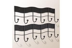 JOCKCARAS Garderobenleiste Schwarz: 2 Stück Musik Note Garderobenleiste Modern - Kleiderhaken Stange Wand