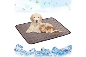 RUIOOMEEP Mata chłodząca dla psów, poduszka chłodząca dla kotów, mata chłodząca dla zwierząt domowych, mata chłodząca dla psa, miękka mata, składana, koc podróżny dla psów, na podróż, kemping, lato, 100 x 70 cm