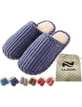 Indoor Hausschuhe Männer und Frauen Cozy Untröpfchen Memory Foam Leichtes Futter Plüsch Waschbar Warm Baumwolle...