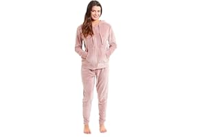 Daisy Dreamer Womens Hooded Lounge Set Zipped Hoodie Pants Track Suit Velour Pyjama Loungewear Velvet Sets