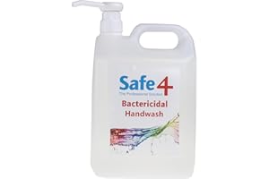 Safe4 Antibacterial Handwash - Surfactant Formula, Mint Fragrance, No Triclosan or Chlorhexidine - 5L (Pack of 1) Designed to refill 500ml bottle