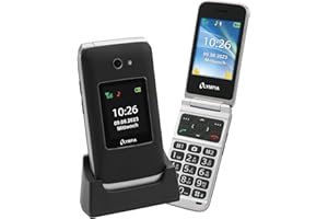 Olympia Vitus 2G Seniorenhandy | Klappbar mit Großtasten | Hörgerätekompatibel | Smartphone für Senioren | Notruftaste & SOS-Funktion | Farbdisplay | Kamera | Taschenlampe | Langlebiger Akku | Schwarz