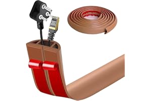 ANKEKOLYSTAR Pasacables Suelo, Canaleta Cables Suelo, canaletas para Cables Adhesivas, Cubiertas de Suelo para Cables Autoadhesiva Montaje para Todos los Hogar, Oficina (Marrón Claro, 3cm x 3m)