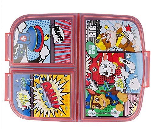 Paw Patrol Kinder Brotdose mit 3 Fächern, Kids Lunchbox,Bento Brotbox für Kinder - ideal für Schule, Kindergarten oder Freizeit - 2