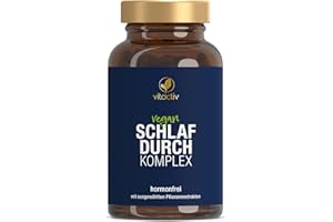‎VITACTIV NATURAL NUTRITION VITACTIV Schlafdurch Komplex - natürliche Durchschlafhilfe-Kapseln für Menschen, die Probleme beim Durchschlafen haben, 100% pflanzliche Inhaltsstoffe mit Hopfenblüte und Melisse
