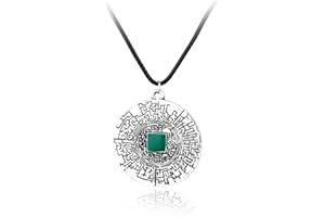 RAPOYO Collier Pendentif Bijoux Le labyrinthe coureur labyrinthe collier rond vert émail pendentif collier pour femme hommes mode charme accessoires bijoux Halloween noël saint valentin anniversaire cadeau