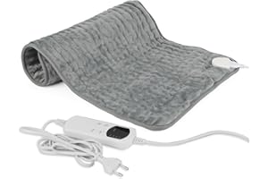 Manta Electrica Lumbar 76 X 40 cm, Comius Sharp Almohadilla TéRmica, Manta Eléctrica, 6 Niveles de Temperatura y 4 Configuraciones de Temporizador, Almohadilla Térmica para Espalda, Cuello y Hombros