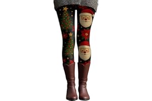 Generisch Weihnachts-Leggings Für Damen Weihnachtsleggings Print Dehnbar Sport Leggings Weihnachts Muster Strumpfhose Autumn Winter Freizeithose Elegant Sporthose Yoga Hose Trainingshose