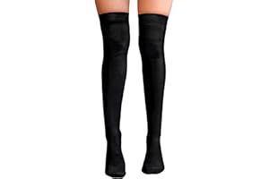 NuJake Over The Knee Thigh High Socks Girls Plain Cotton Lycra Cosplay School Sox