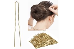 JINGXINXIN U-förmige Haarnadeln, 100 Stück Metallblond Bobby Hair Styling Pins, Haarschmuck Friseursalon für Frauen Mädchen (Golden)